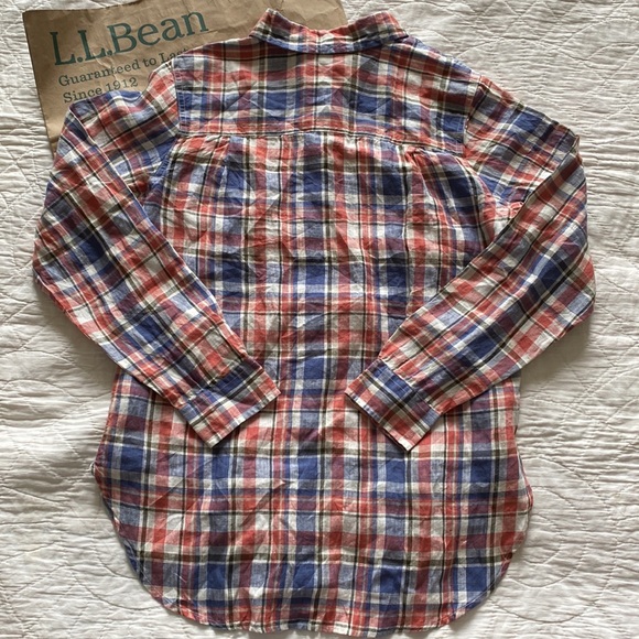 LL Bean Linen Plaid Shirt - Picture 10 of 13